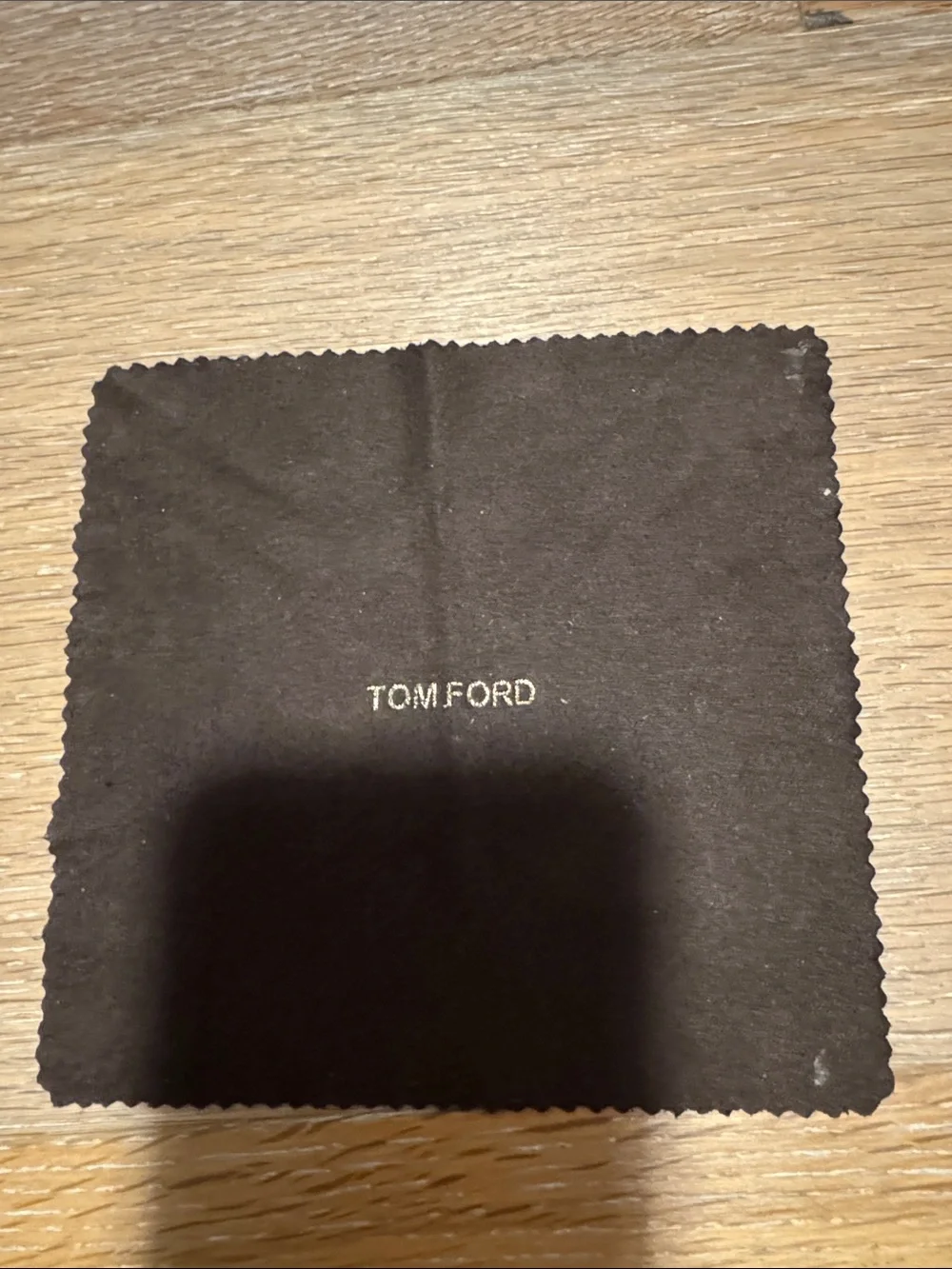 Tom Ford Brown Microfiber Cleaning Cloth with Gold Logo